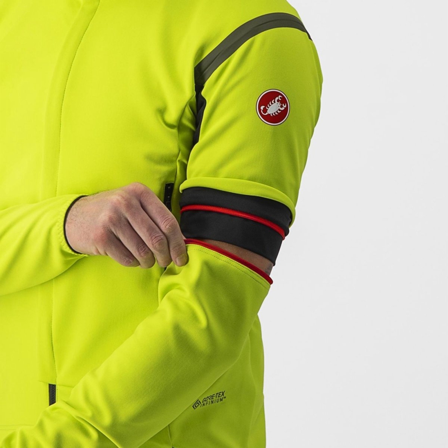 Castelli PERFETTO RoS 2 CONVERTIBLE Kabát Férfi Világos Zöld Sötétszürke | MBGTJXO-17