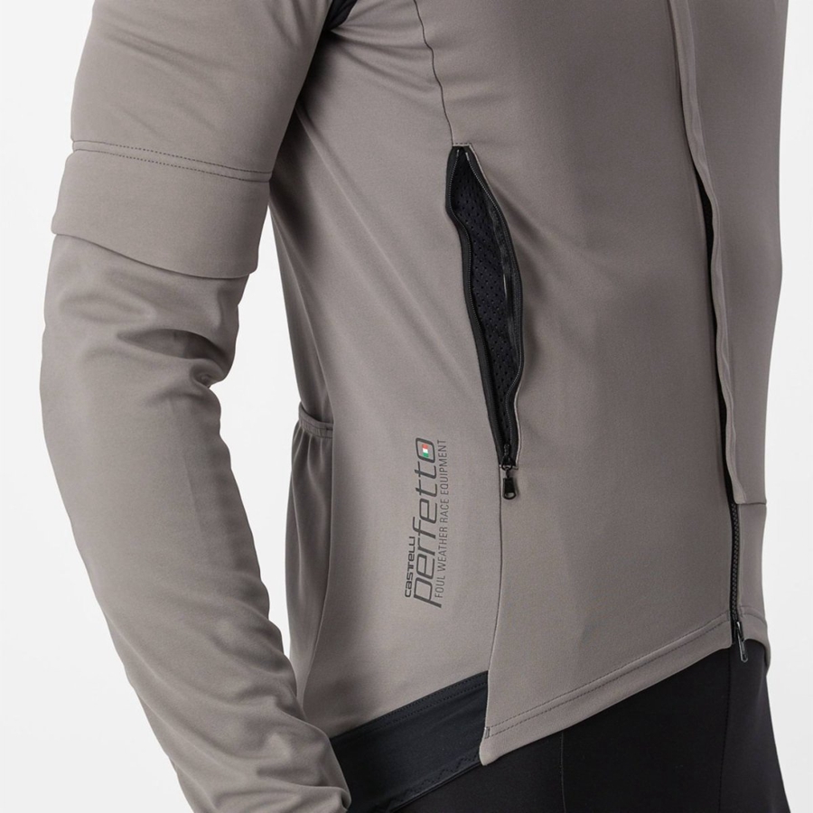 Castelli PERFETTO RoS 2 CONVERTIBLE Kabát Férfi Szürke Khaki Szürke | AWFRCDO-03