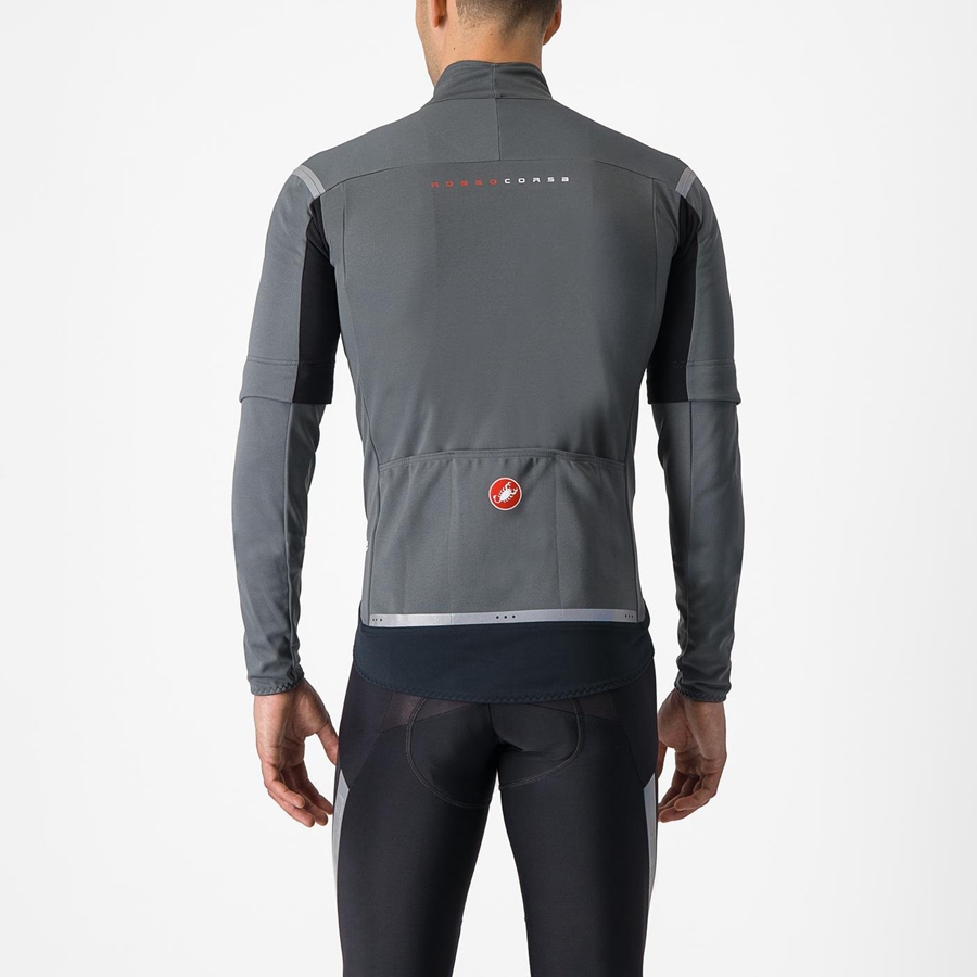 Castelli PERFETTO RoS 2 CONVERTIBLE Kabát Férfi Szürke Titán | RCMDNQU-97