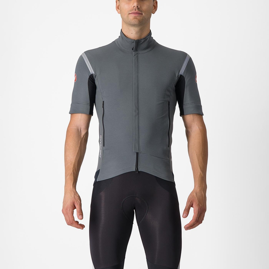 Castelli PERFETTO RoS 2 CONVERTIBLE Kabát Férfi Szürke Titán | RCMDNQU-97