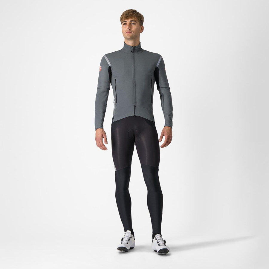 Castelli PERFETTO RoS 2 CONVERTIBLE Kabát Férfi Szürke Titán | RCMDNQU-97