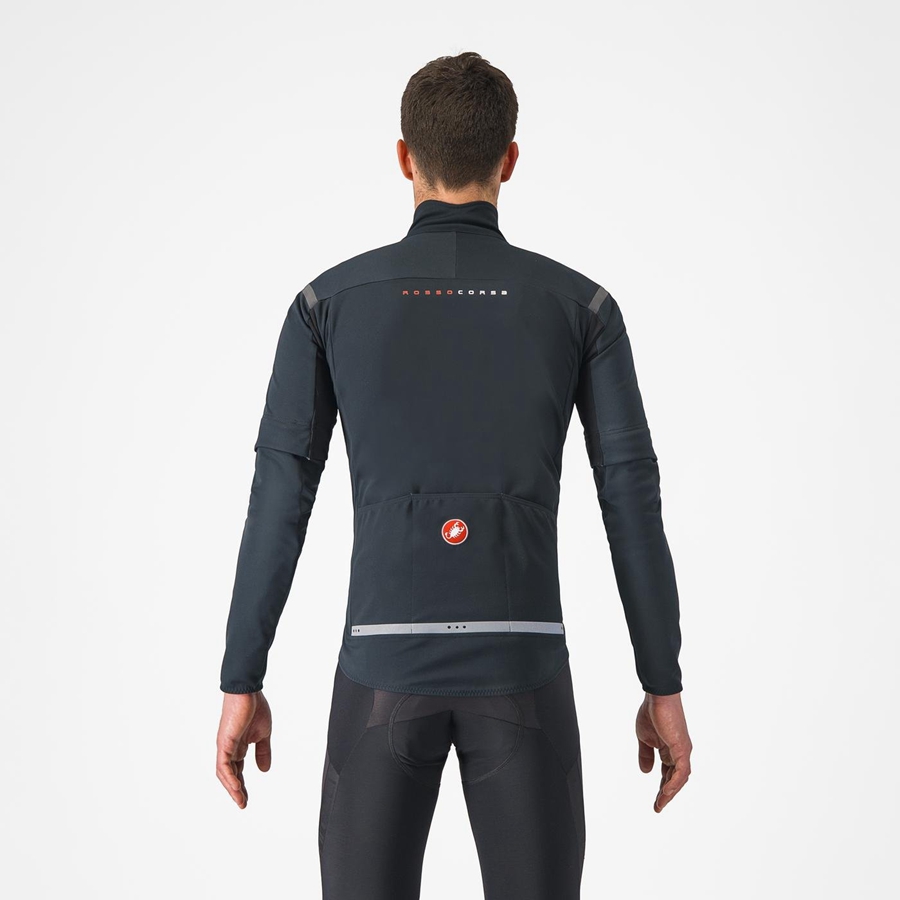 Castelli PERFETTO RoS 2 CONVERTIBLE Kabát Férfi Fekete Fekete | EIMXTZA-26