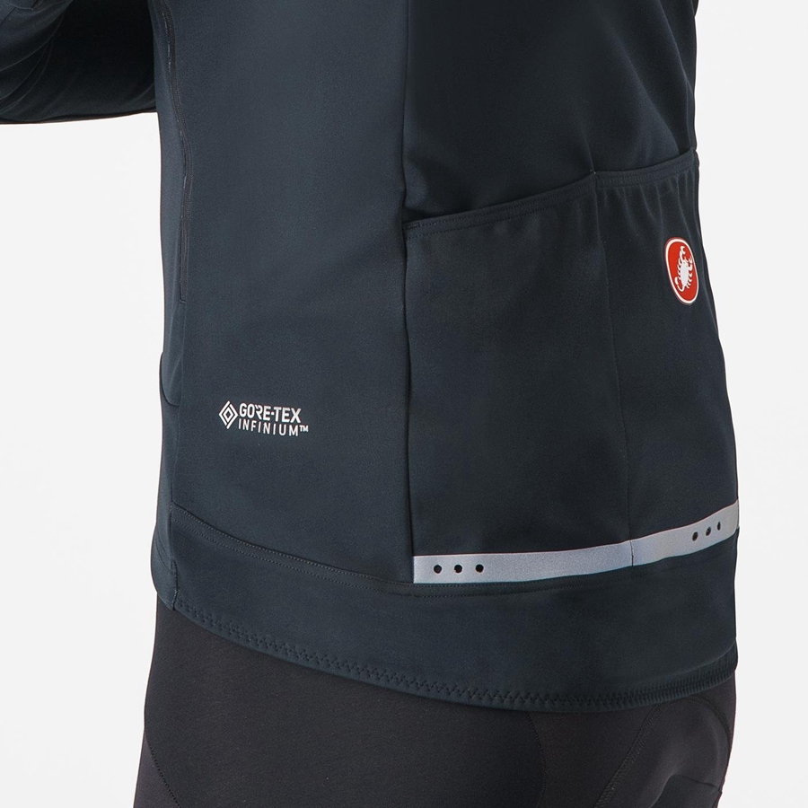 Castelli PERFETTO RoS 2 CONVERTIBLE Kabát Férfi Fekete Fekete | EIMXTZA-26