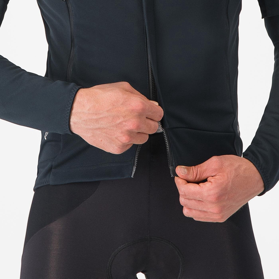 Castelli PERFETTO RoS 2 CONVERTIBLE Kabát Férfi Fekete Fekete | EIMXTZA-26