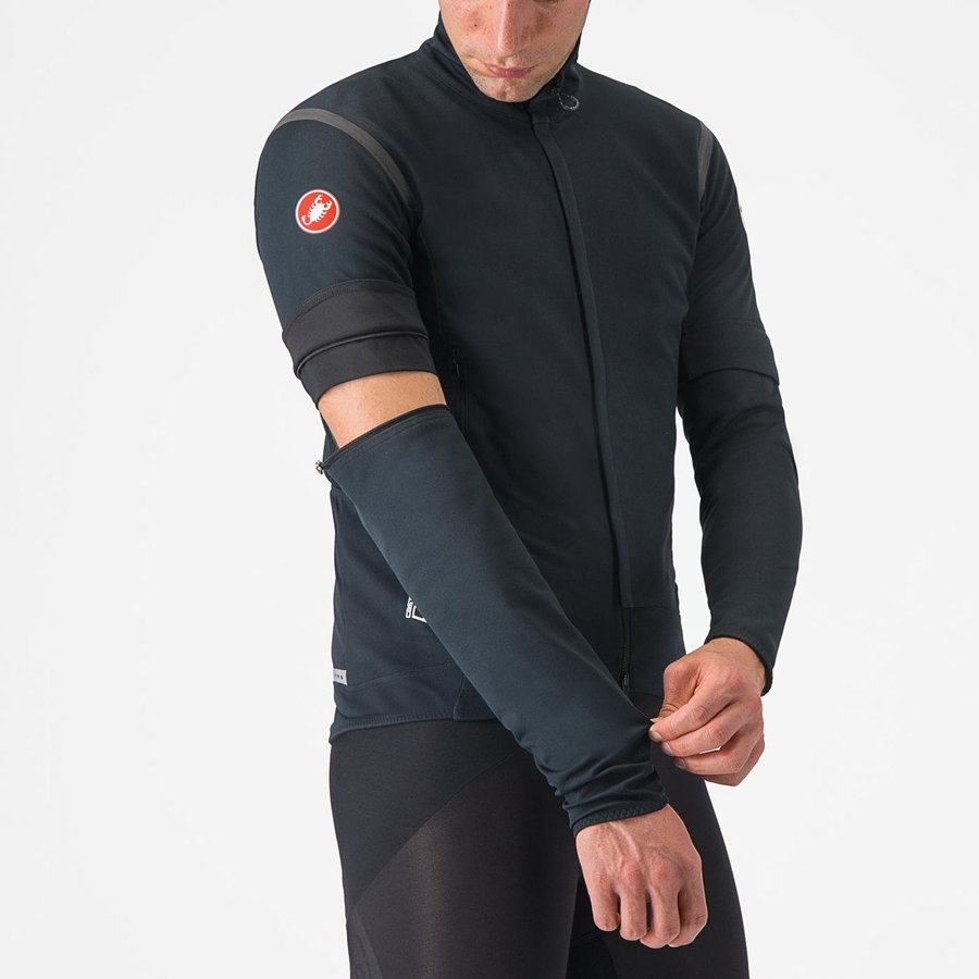 Castelli PERFETTO RoS 2 CONVERTIBLE Kabát Férfi Fekete Fekete | EIMXTZA-26