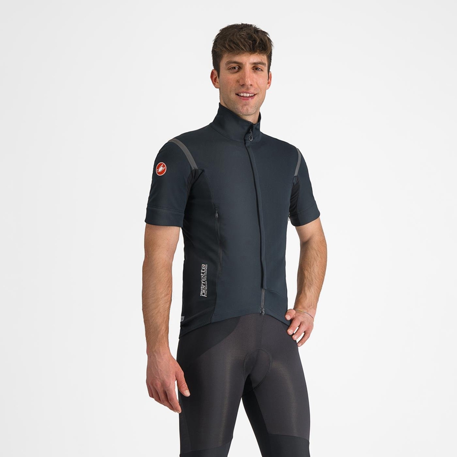 Castelli PERFETTO RoS 2 CONVERTIBLE Kabát Férfi Fekete Fekete | EIMXTZA-26