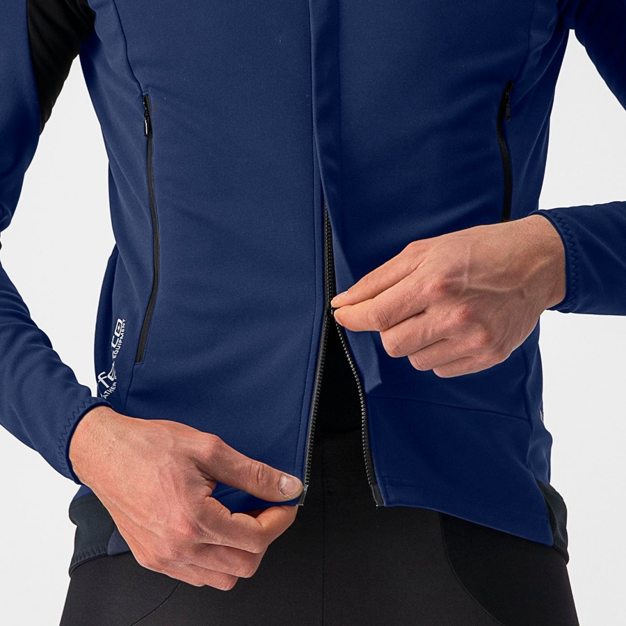 Castelli PERFETTO RoS 2 Kabát Férfi Kék Titán | LBPUOGX-86