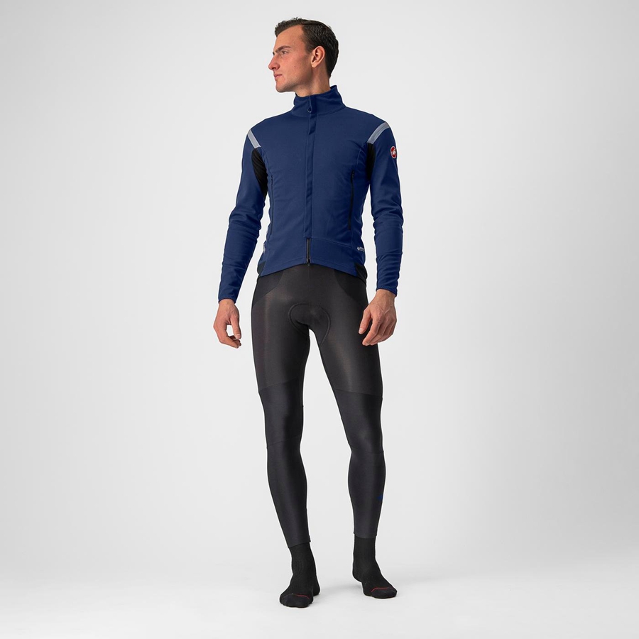 Castelli PERFETTO RoS 2 Kabát Férfi Kék Titán | LBPUOGX-86