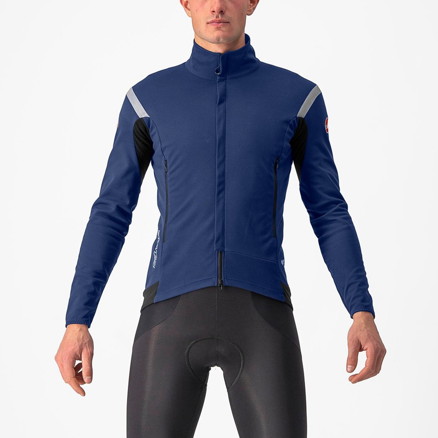 Castelli PERFETTO RoS 2 Kabát Férfi Kék Titán | LBPUOGX-86