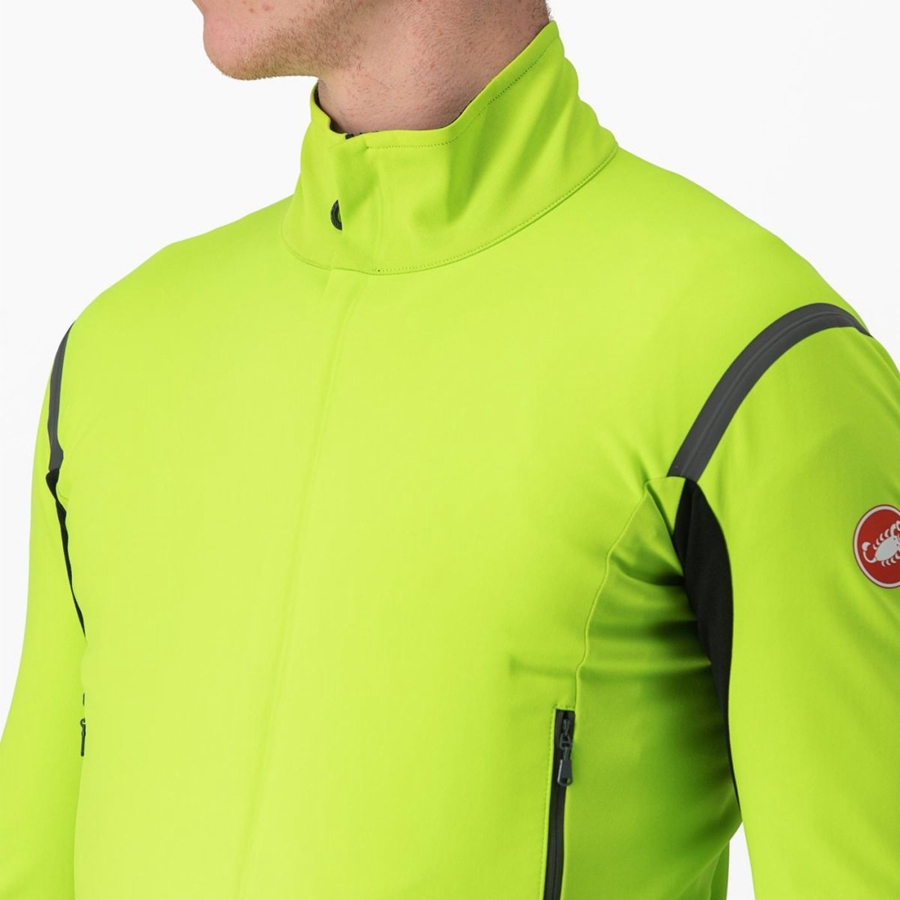 Castelli PERFETTO RoS 2 Kabát Férfi Világos Zöld Sötétszürke | LPDZUTG-70