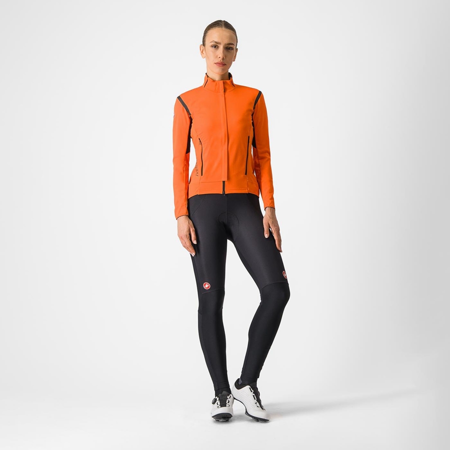 Castelli PERFETTO RoS 2 W Kabát Női Piros Narancssárga Fekete | SKFYVJT-12