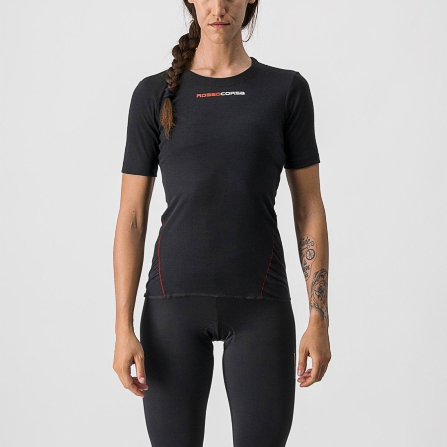 Castelli PROSECCO TECH W SHORT SLEEVE Base Layer Női Fekete | BFUOSJC-67