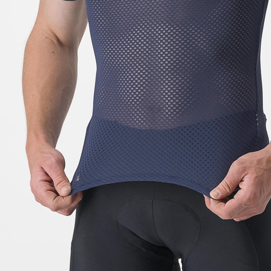 Castelli PRO MESH 2.0 SHORT SLEEVE Base Layer Férfi Kék | KFRIQUT-40