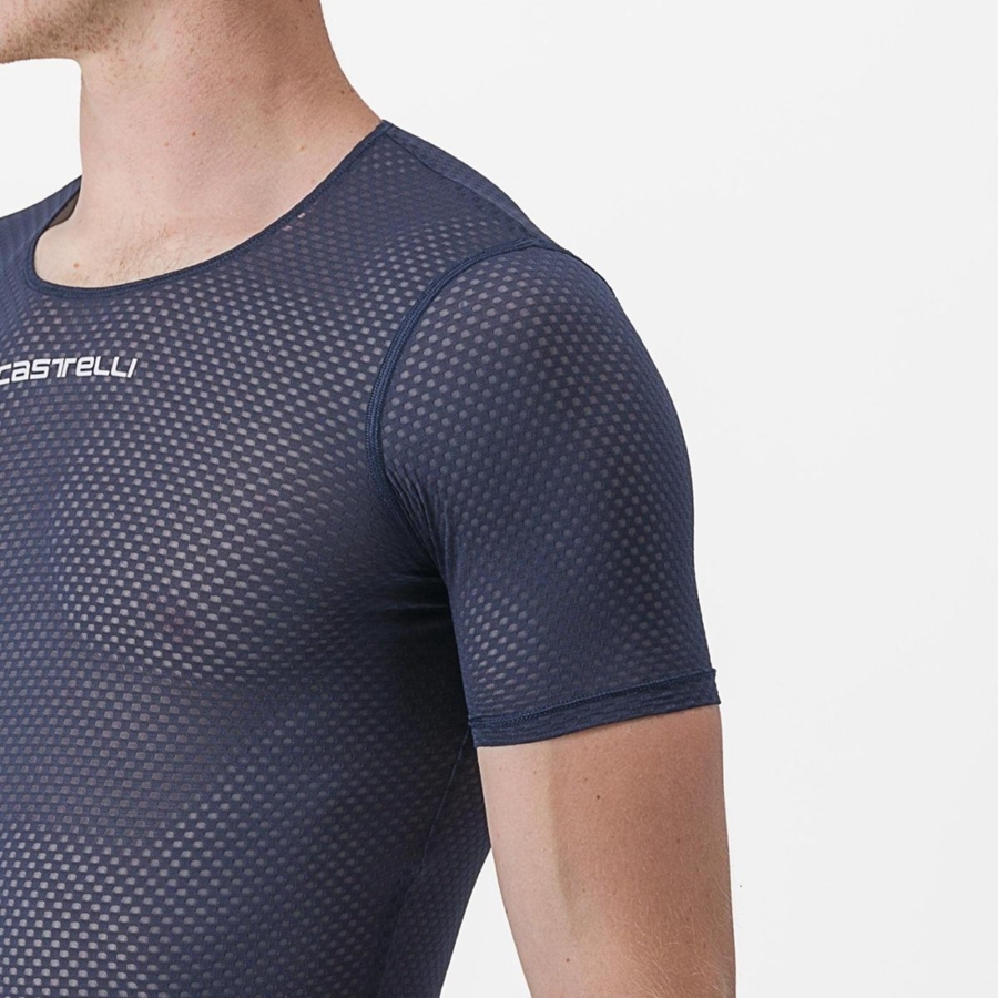 Castelli PRO MESH 2.0 SHORT SLEEVE Base Layer Férfi Kék | KFRIQUT-40