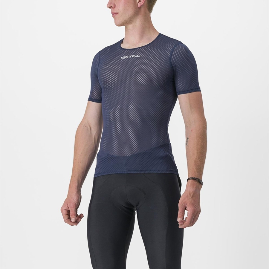 Castelli PRO MESH 2.0 SHORT SLEEVE Base Layer Férfi Kék | KFRIQUT-40