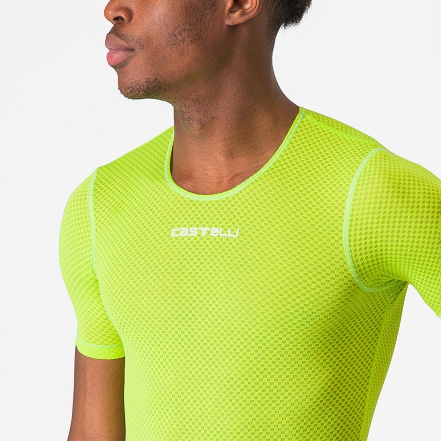 Castelli PRO MESH 2.0 SHORT SLEEVE Base Layer Férfi Világos Zöld | PSGAHNZ-72