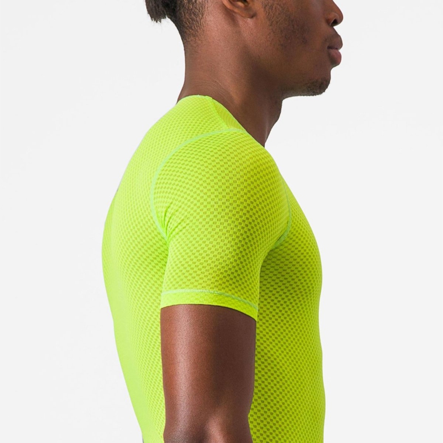 Castelli PRO MESH 2.0 SHORT SLEEVE Base Layer Férfi Világos Zöld | PSGAHNZ-72