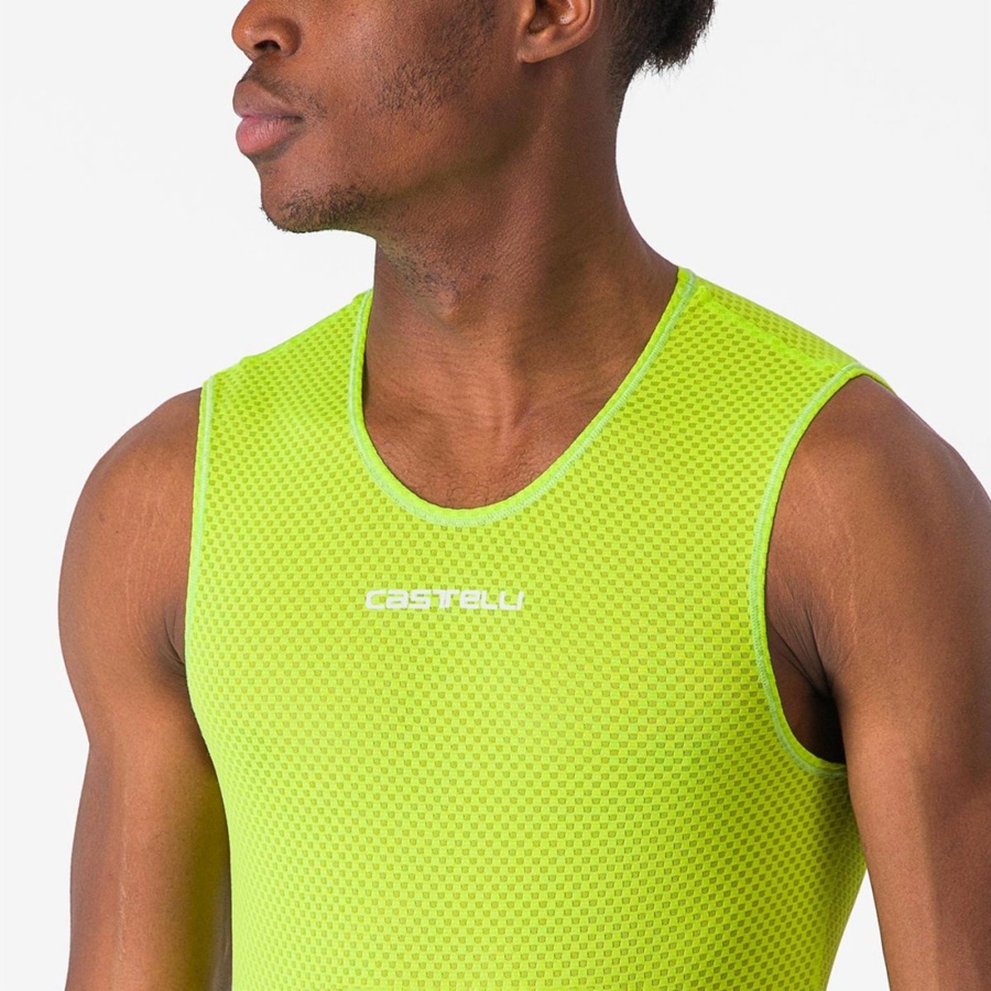 Castelli PRO MESH 2.0 SLEEVELESS Base Layer Férfi Világos Zöld | SQLJKFA-18