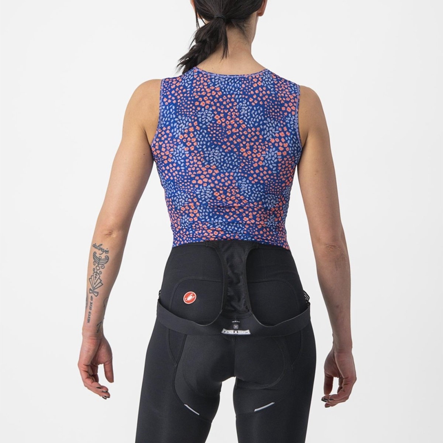 Castelli PRO MESH 4 W SLEEVELESS Base Layer Női Lila Fehér | LHOKFED-62