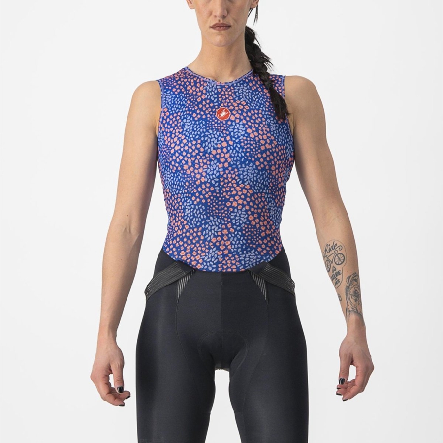 Castelli PRO MESH 4 W SLEEVELESS Base Layer Női Lila Fehér | LHOKFED-62