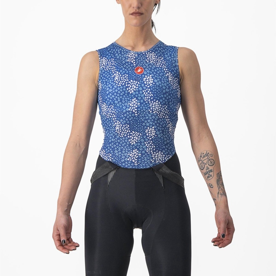 Castelli PRO MESH 4 W SLEEVELESS Base Layer Női Kék | BRTIAOZ-25