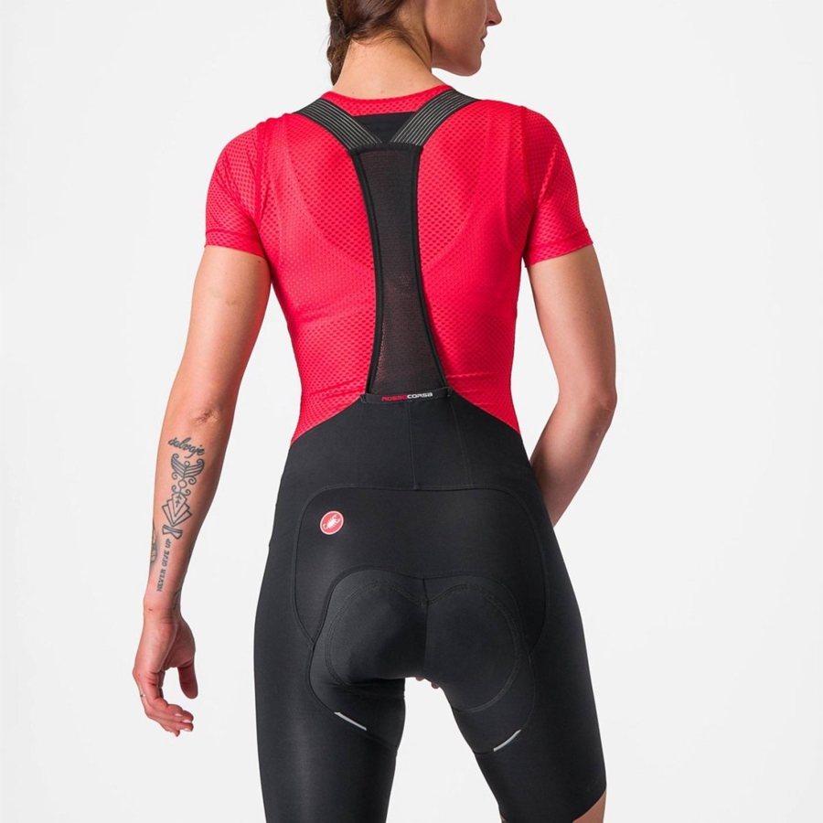 Castelli PRO MESH W SHORT SLEEVE Base Layer Női Piros | ONDQVIL-06