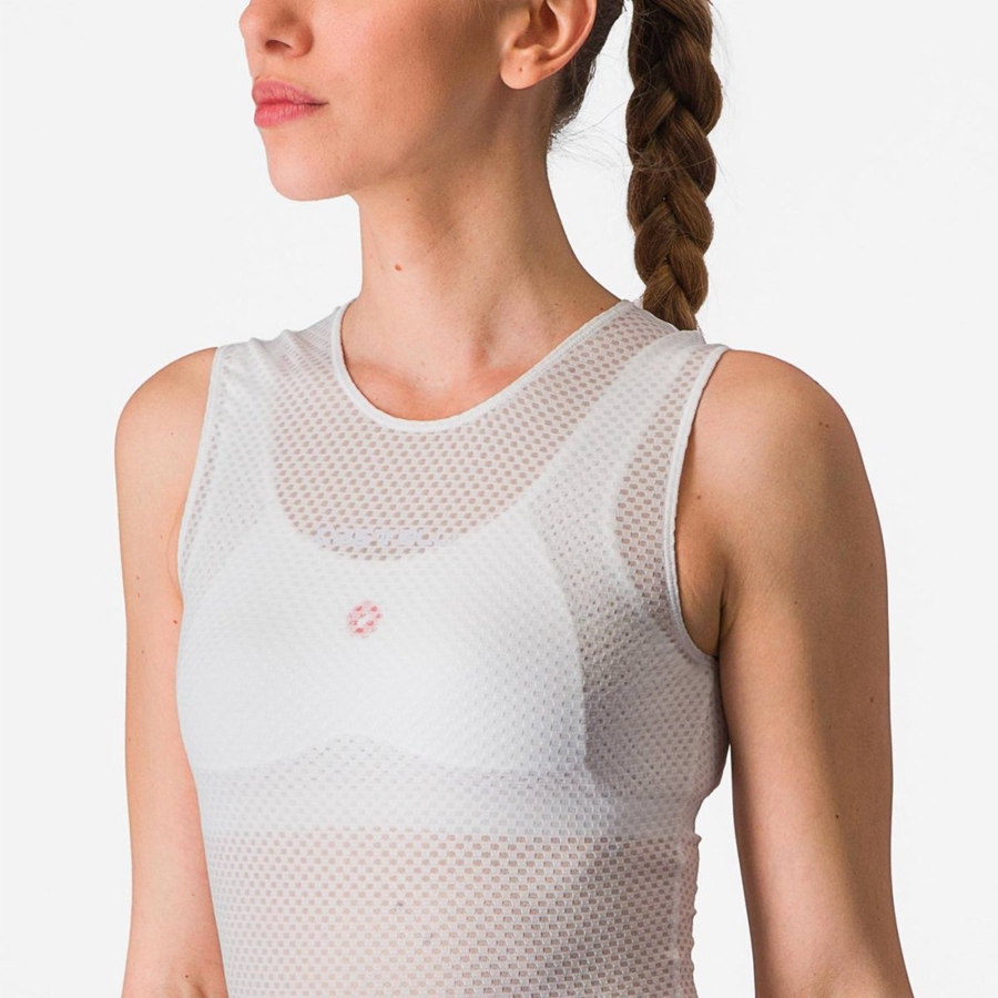 Castelli PRO MESH W SLEEVELESS Base Layer Női Fehér | WAOJZPU-67