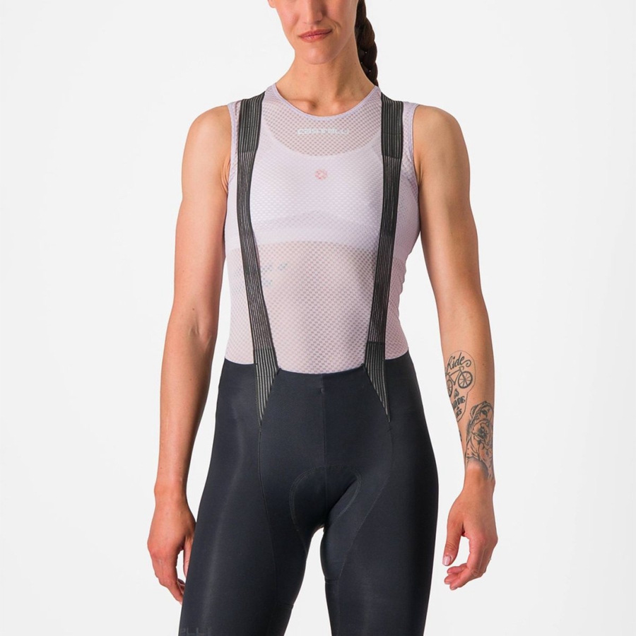 Castelli PRO MESH W SLEEVELESS Base Layer Női Lila Fehér | YZNIVKB-84