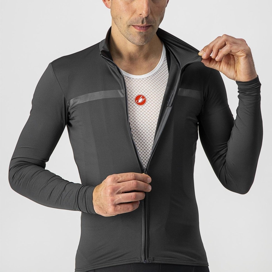 Castelli PRO THERMAL MID LS Mez Férfi Sötétszürke | YNTUPCA-45