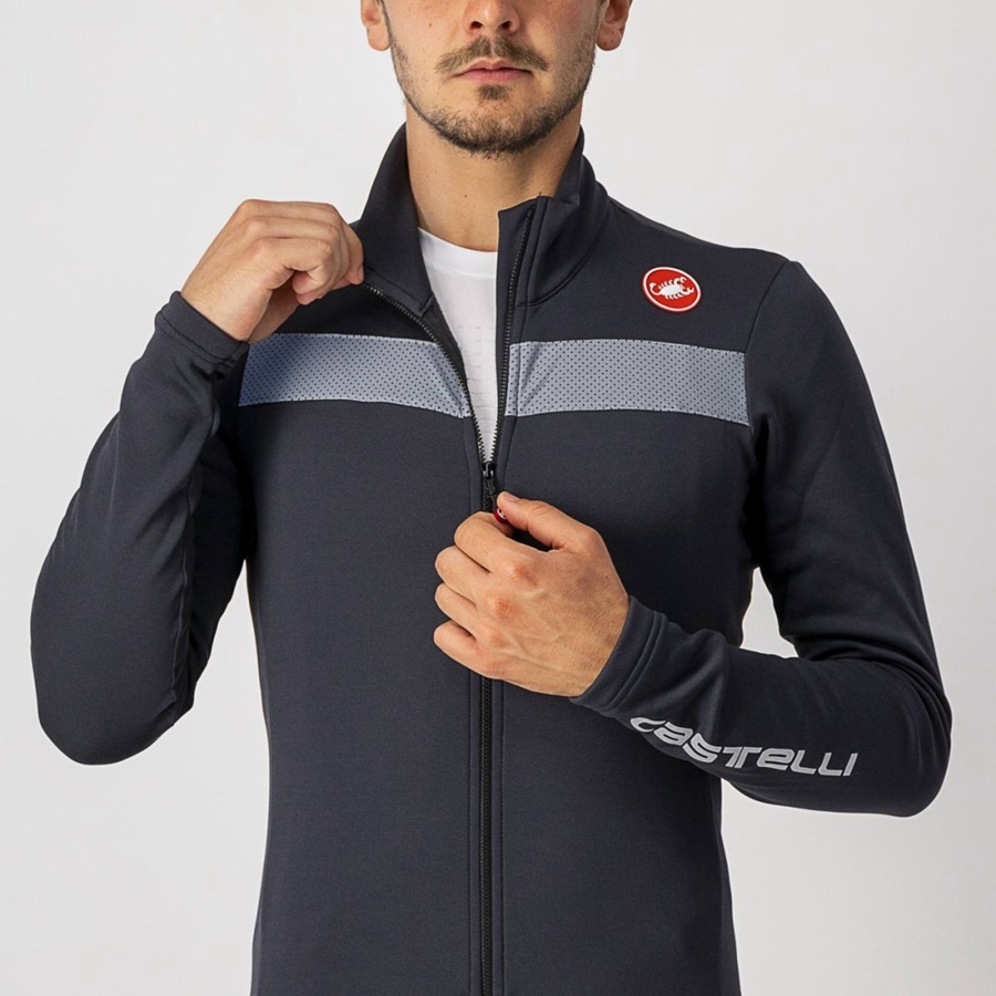 Castelli PURO 3 FZ Mez Férfi Fekete Titán | DCBKPJO-23