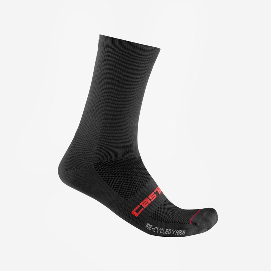 Castelli RE-CYCLE THERMAL 18 Zokni Férfi Fekete | QNCUBDV-16