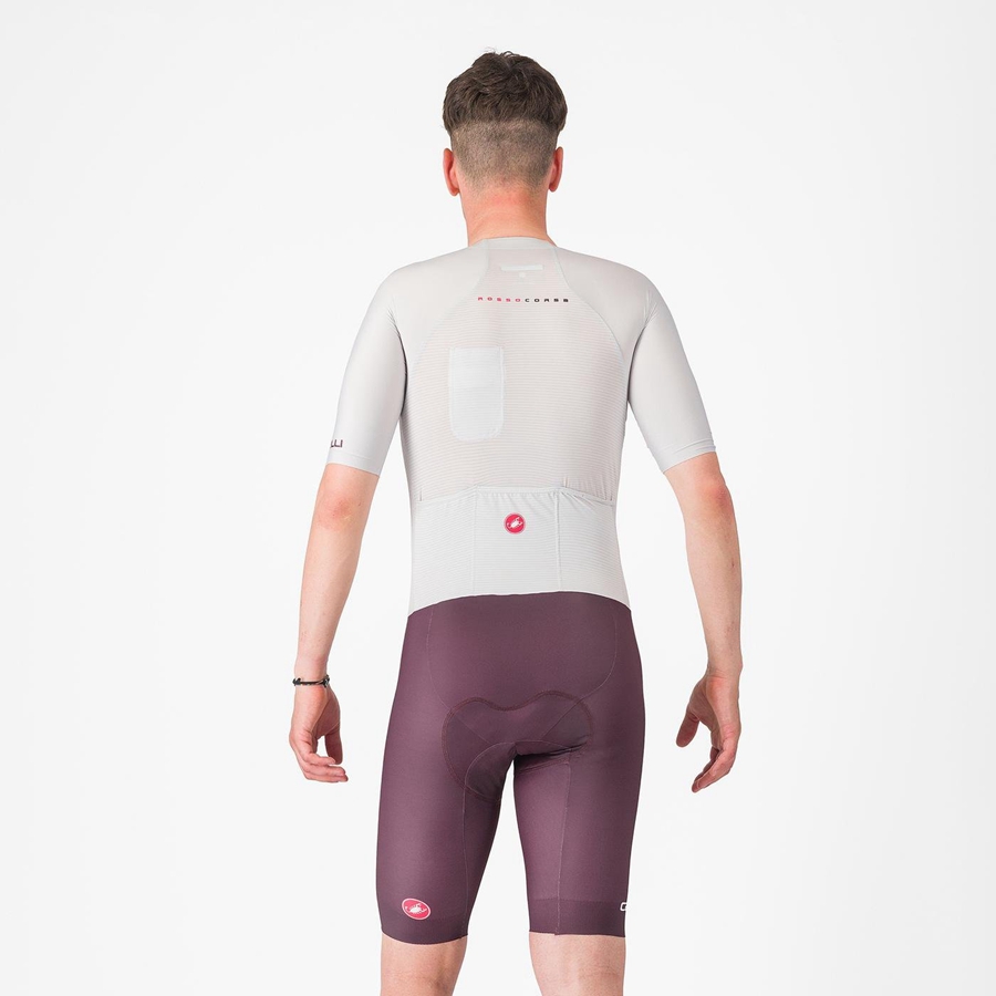 Castelli SANREMO BTW X2 Speedsuit Férfi Titán Szürke Bordó | PAYIOVT-27