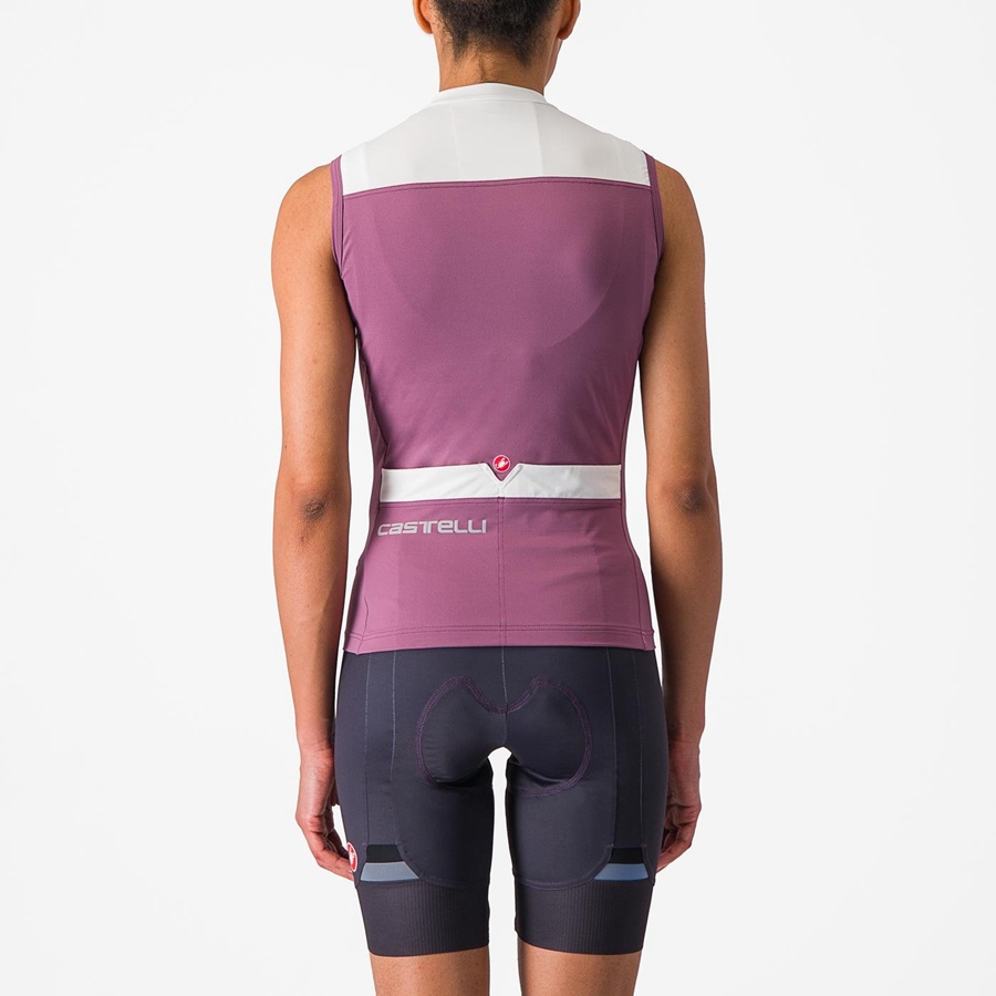 Castelli SOLARIS SLEEVELESS Mez Női Mélylila Fehér | ZJDYGTH-59