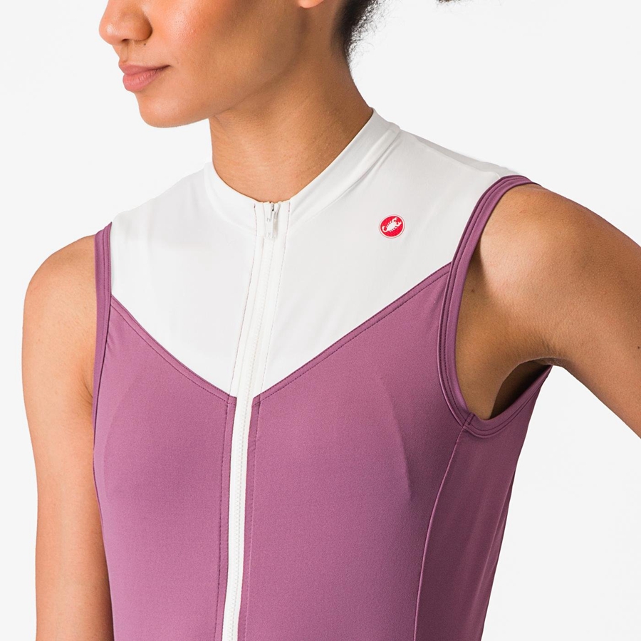 Castelli SOLARIS SLEEVELESS Mez Női Mélylila Fehér | ZJDYGTH-59