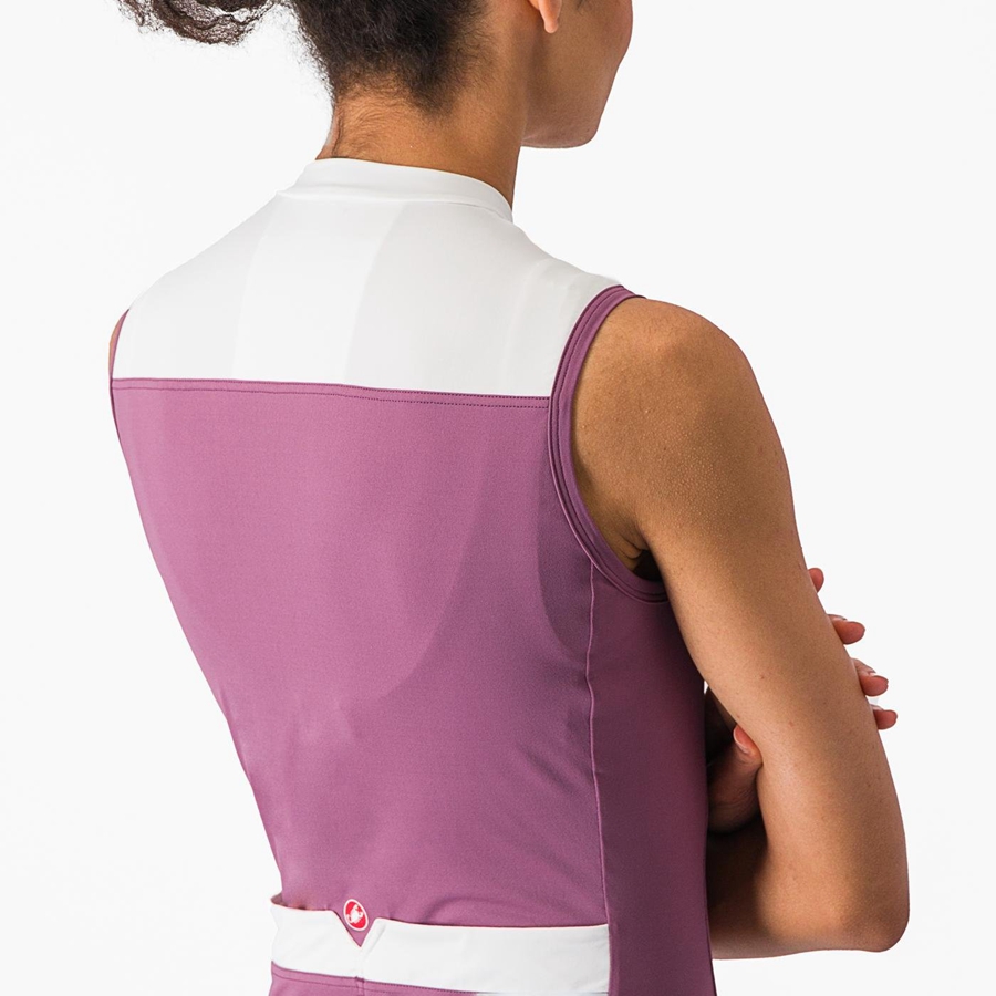 Castelli SOLARIS SLEEVELESS Mez Női Mélylila Fehér | ZJDYGTH-59