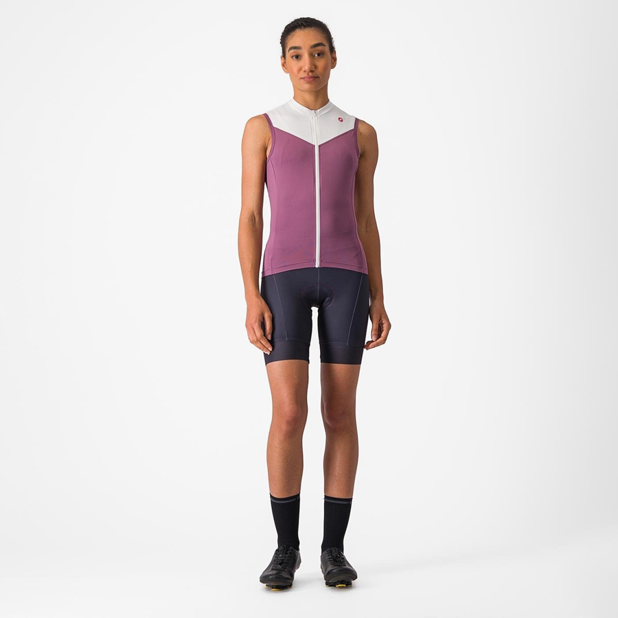 Castelli SOLARIS SLEEVELESS Mez Női Mélylila Fehér | ZJDYGTH-59