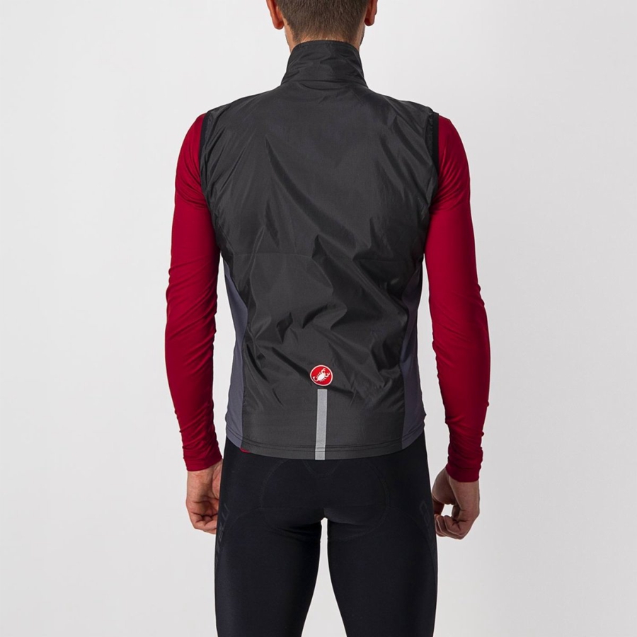 Castelli SQUADRA STRETCH Mellény Férfi Fekete Sötétszürke | OIHKBEZ-26