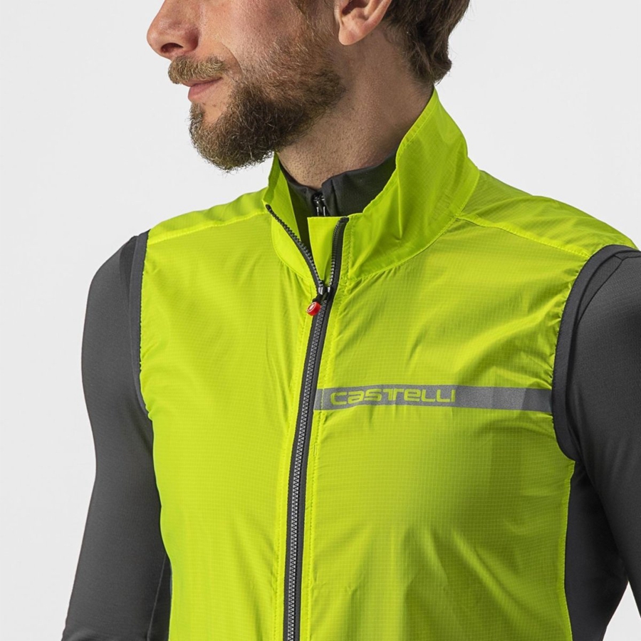 Castelli SQUADRA STRETCH Mellény Férfi Világos Zöld Sötétszürke | SFABQDR-57