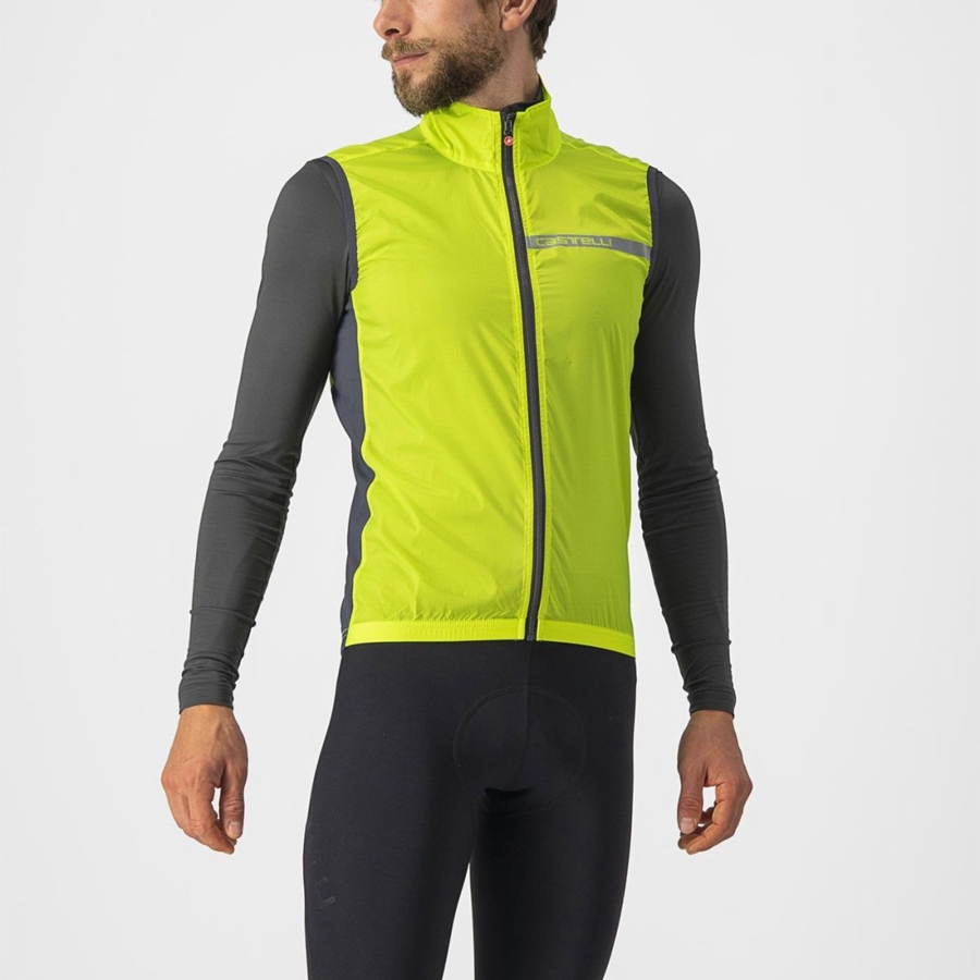 Castelli SQUADRA STRETCH Mellény Férfi Világos Zöld Sötétszürke | SFABQDR-57