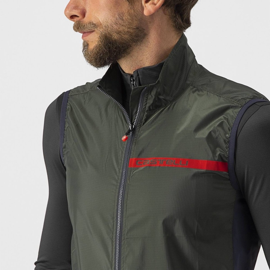 Castelli SQUADRA STRETCH Mellény Férfi Zöld Sötétszürke | TEYRWSP-35