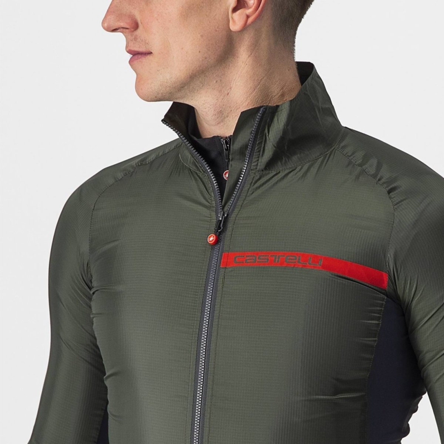 Castelli SQUADRA STRETCH Védelem Férfi Zöld Sötétszürke | PKNSVHI-87