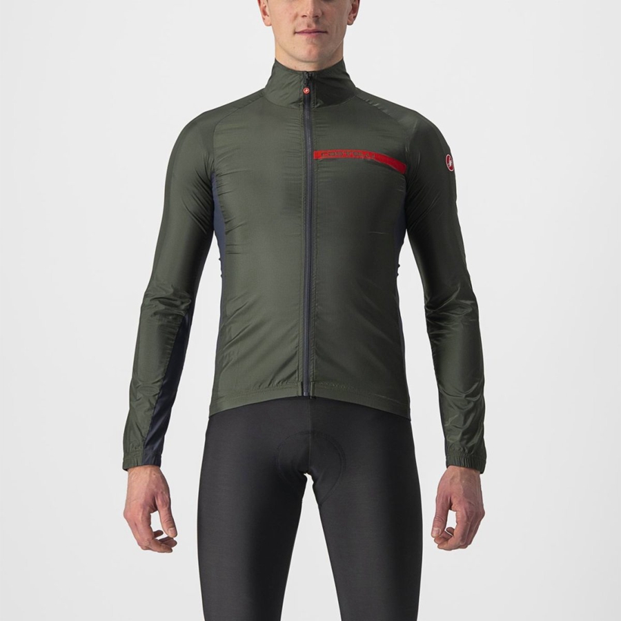 Castelli SQUADRA STRETCH Védelem Férfi Zöld Sötétszürke | PKNSVHI-87