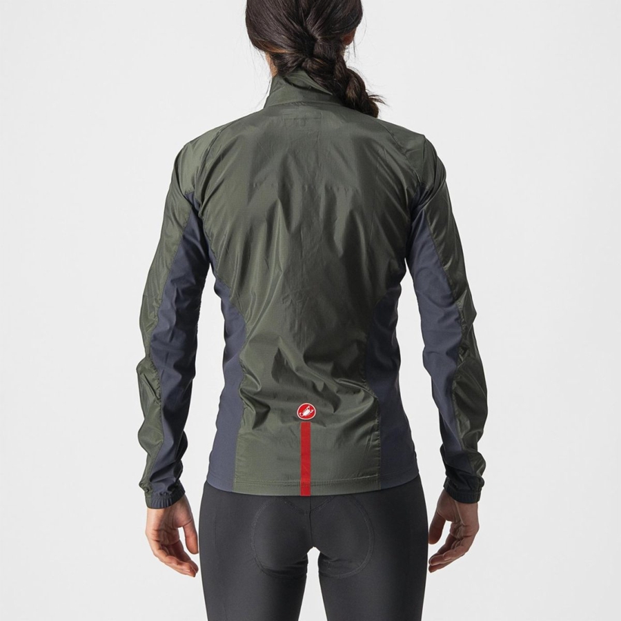 Castelli SQUADRA STRETCH W Védelem Női Zöld Sötétszürke | BYMLQRO-40