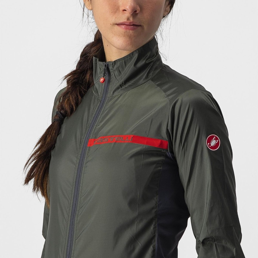 Castelli SQUADRA STRETCH W Védelem Női Zöld Sötétszürke | BYMLQRO-40