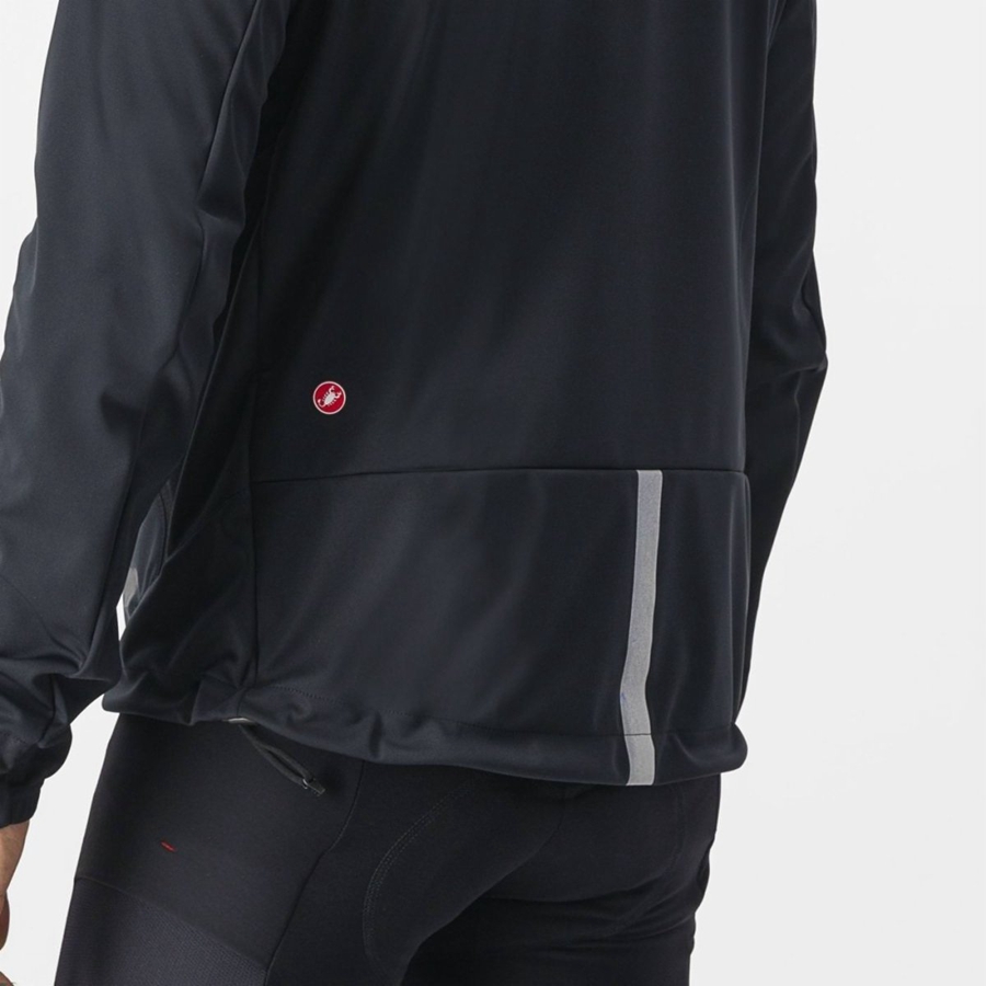 Castelli TRAIL HOODIE Kabát Férfi Fekete | LFOCTYP-46