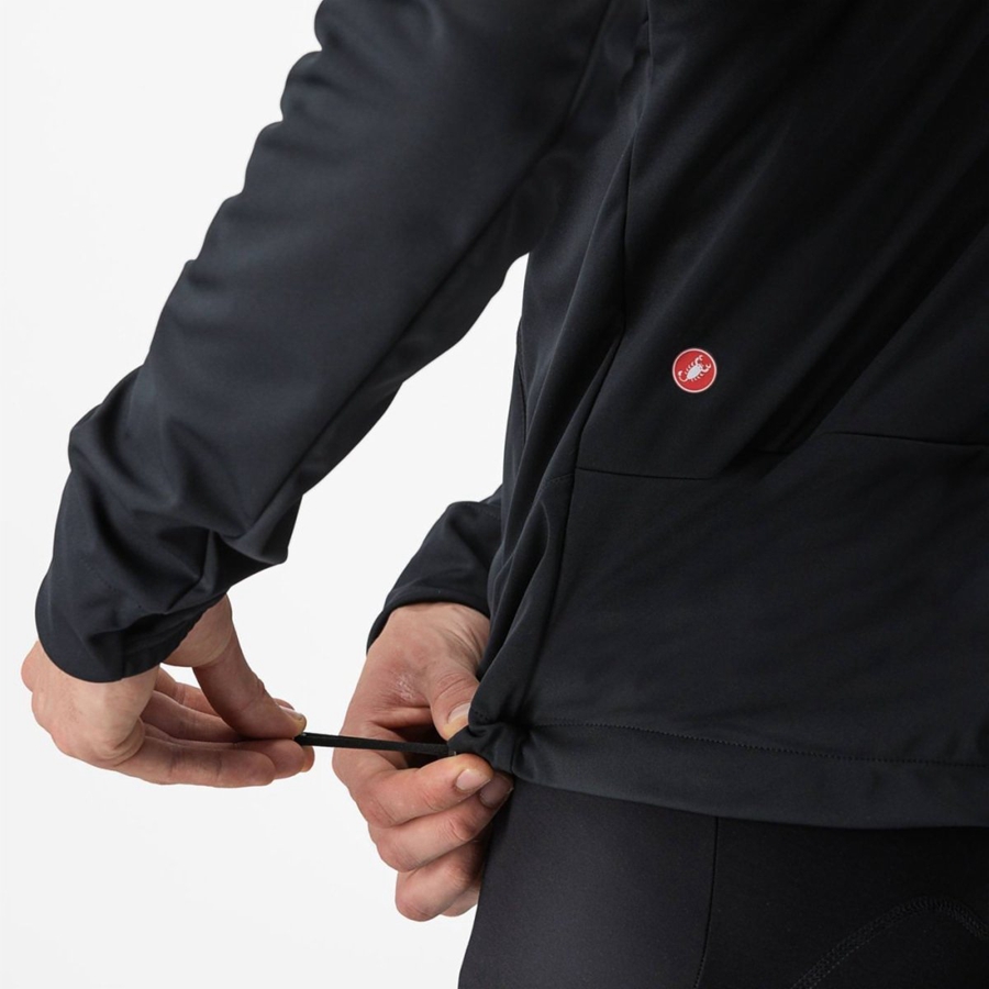 Castelli TRAIL HOODIE Kabát Férfi Fekete | LFOCTYP-46