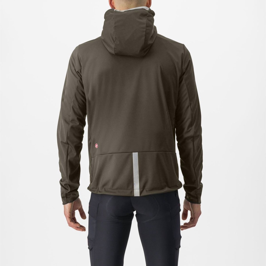 Castelli TRAIL HOODIE Kabát Férfi Zöld | FCPADJK-53