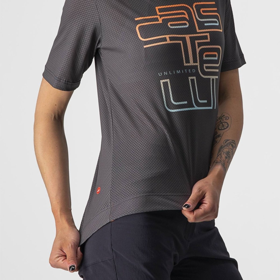 Castelli TRAIL TECH W TEE Mez Női Sötétszürke | ZIDORVX-32