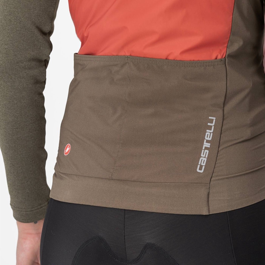 Castelli UNLIMITED 2 W PUFFY Kabát Női Piros Titán Szürke | LBQGSYJ-14