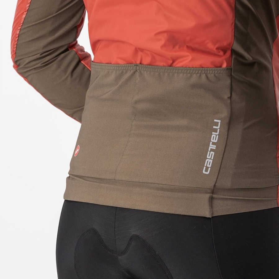 Castelli UNLIMITED 2 W PUFFY Kabát Női Piros Titán Szürke | LBQGSYJ-14